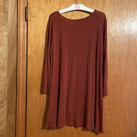 •ZENANA PREMIUM•NWOT BROWN LADDER FRONT 3/4 SLEEVE TUNIC TOP SIZE XL - Picture 3 of 6